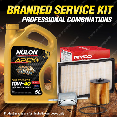 Ryco Oil Air Fuel Filter 5L APX10W40 Oil Service Kit for Holden Vectra JS JS II
