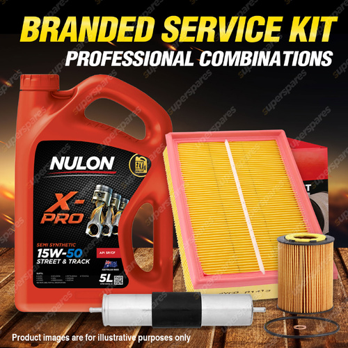 Ryco Oil Air Fuel Filter 5L XPR15W50 Eng. Oil Service Kit for BMW 323i E36 2.5L