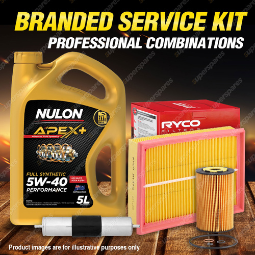 Ryco Oil Air Fuel Filter 5L APX5W40 Engine Oil Service Kit for BMW 318i E46 1.9L