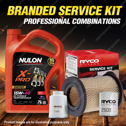 Ryco Oil Air Fuel Filter 7L XPRHD15W40 Service Kit for Nissan Navara D22 2.7L D