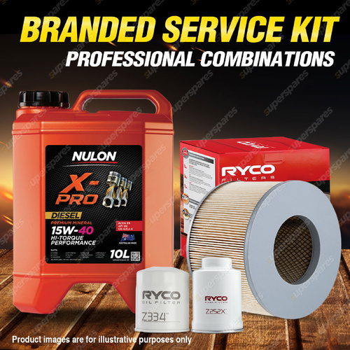 Ryco Oil Air Fuel Filter 10L XPRHD15W40 Engine Oil for Toyota Landcruiser HZJ105