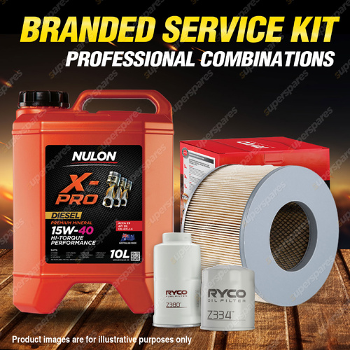 Ryco Oil Air Fuel Filter 10L XPRHD15W40 Service Kit for Landcruiser Prado KZJ95R