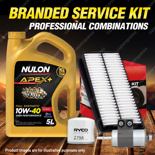 Ryco Oil Air Fuel Filter 5L APX10W40 Oil Service Kit for Honda Accord CG 3.0L V6