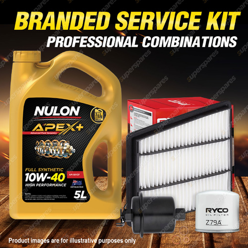 Ryco Oil Air Fuel Filter 5L APX10W40 Oil Service Kit for Honda Legend KA 3.5L V6