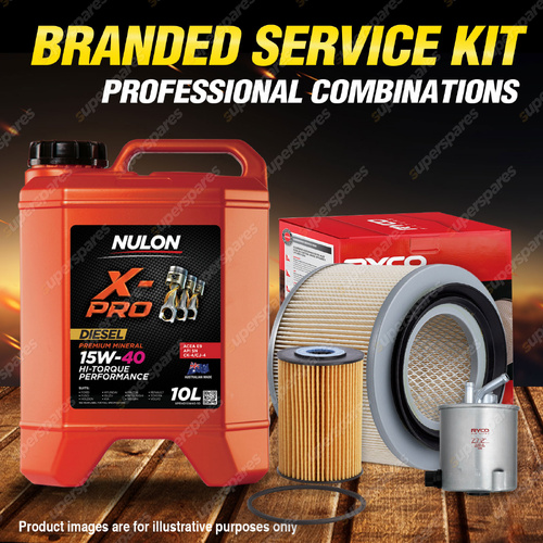Ryco Oil Air Fuel Filter 10L XPRHD15W40 Oil Kit for Nissan Patrol GU VI 3.0 TD