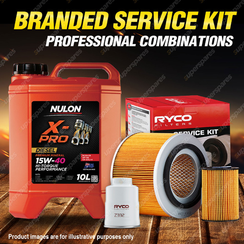 Ryco Oil Air Fuel Filter 10L XPRHD15W40 Oil Kit for Nissan Patrol GU II III IV