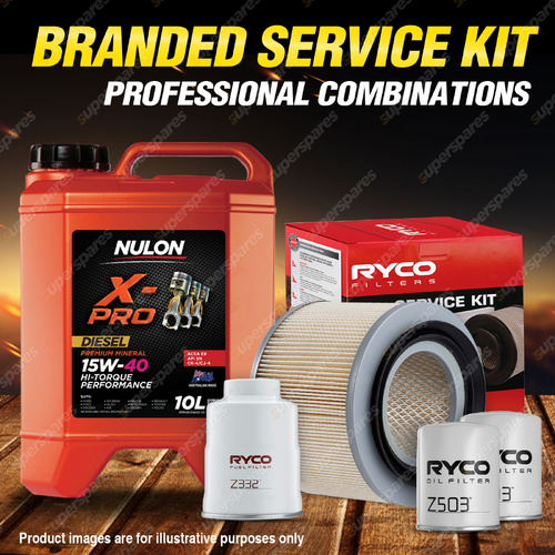 Ryco Oil Air Fuel Filter 10L XPRHD15W40 Oil Kit for Nissan Patrol GU IV 4.2 TD
