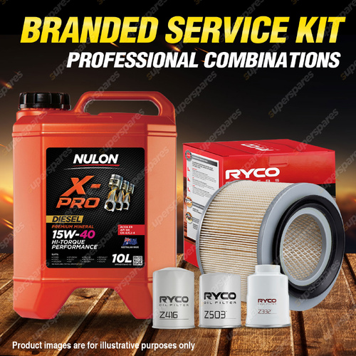 Ryco Oil Air Fuel Filter 10L XPRHD15W40 Engine Oil for Nissan Patrol GU I II III