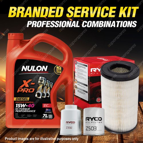 Ryco Oil Air Fuel Filter 7L XPRHD15W40 Service Kit for Nissan Terrano II R20 2.7