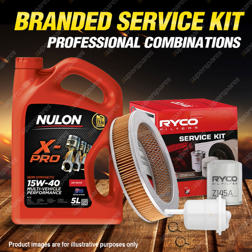 Ryco Oil Air Fuel Filter 5L XPR15W40 Oil Service Kit for Nissan Prairie M10 1.5L