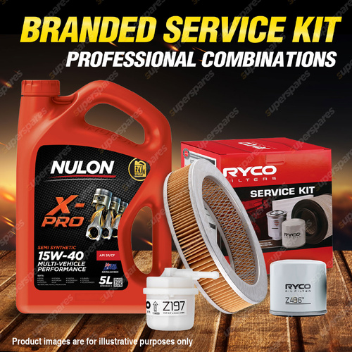 Ryco Oil Air Fuel Filter 5L XPR15W40 Service Kit for Subaru Sherpa KM3 KN3 0.67