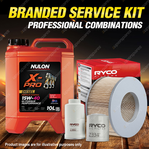Ryco Oil Air Fuel Filter 10L XPRHD15W40 Service Kit for Toyota Hilux KZN165 3.0L