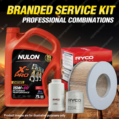 Ryco Oil Air Fuel Filter 7L XPRHD15W40 Service Kit for Hilux LN147 167 172 00-05