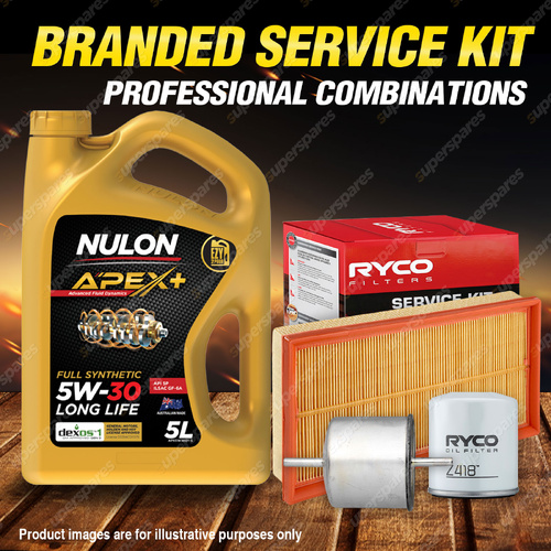 Ryco Oil Air Fuel Filter 5L APX5W30D1 Eng Oil Service Kit for Ford Ka TA TB 1.3L