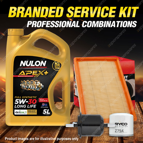 Ryco Oil Air Fuel Filter 5L APX5W30D1 Oil Service Kit for Hyundai Accent LC 1.6L