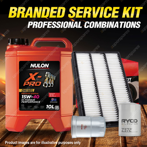 Ryco Oil Air Fuel Filter 10L XPRHD15W40 Oil Kit for Mitsubishi Pajero NM NP TD