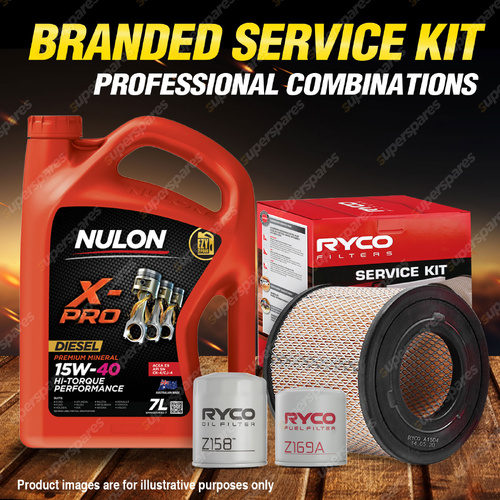Ryco Oil Air Fuel Filter 7L XPRHD15W40 Oil Service Kit for Holden Rodeo RA 03-07