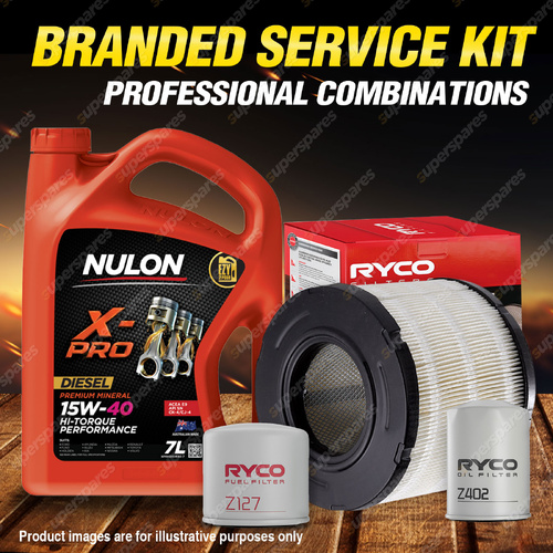 Ryco Oil Air Fuel Filter 7L XPRHD15W40 Oil Service Kit for Holden Rodeo RA 02-03