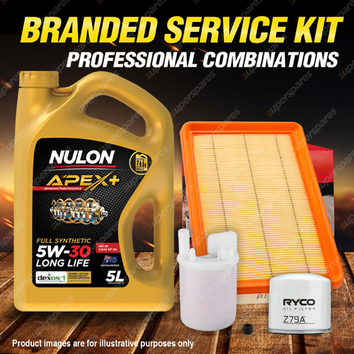 Ryco Oil Air Fuel Filter 5L APX5W30D1 Service Kit for Hyundai Elantra XD 1.8 2.0