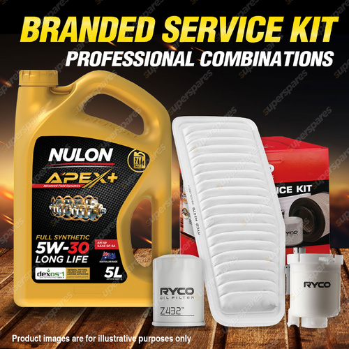 Ryco Oil Air Fuel Filter 5L APX5W30D1 Service Kit for Toyota Tarago ACR30R 2.4L