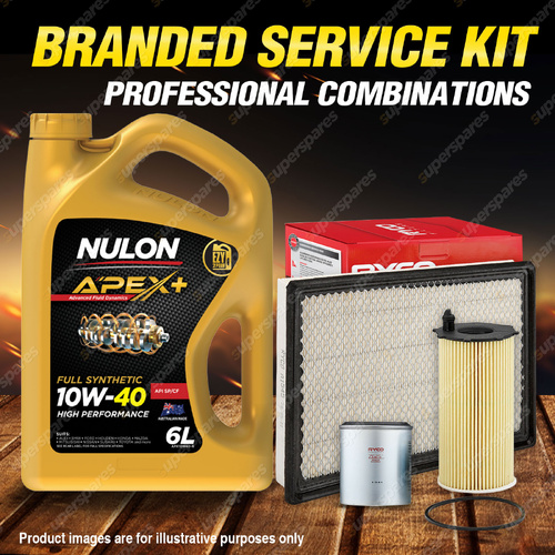 Ryco Oil Air Fuel Filter 6L APX10W40 Service Kit for Jeep Cherokee KJ 2.5L CRD