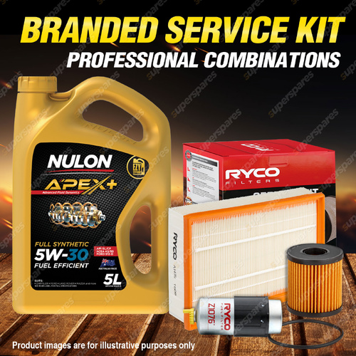 Ryco Oil Air Fuel Filter 5L APX5W30A5 Service Kit for Ford Transit VM 2.4L TD