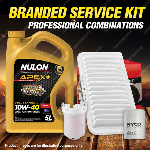 Ryco Oil Air Fuel Filter 5L APX10W40 Service Kit for Toyota Avensis ACM20R 2.0