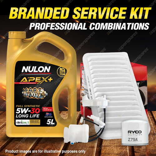 Ryco Oil Air Fuel Filter 5L APX5W30D1 Oil Service Kit for Toyota 86 GT GTS 2.0L