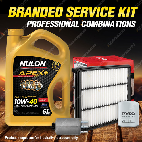Ryco Oil Air Fuel Filter 6L APX10W40 Service Kit for Hyundai Terracan HP 2.9 TD