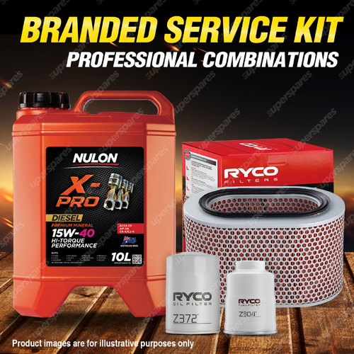 Ryco Oil Air Fuel Filter 10L XPRHD15W40 Eng Oil for Mitsubishi Pajero NL 2.8 TD