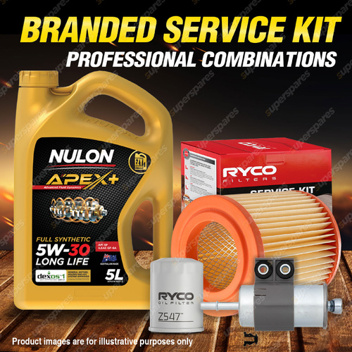 Ryco Oil Air Fuel Filter 5L APX5W30D1 Oil Service Kit for Honda CRV RD RE 2.4L