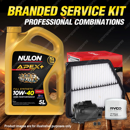 Ryco Oil Air Fuel Filter 5L APX10W40 Service Kit for Hyundai Elantra Lavita FC
