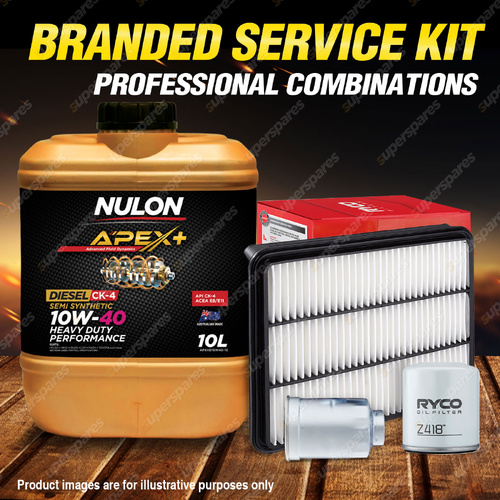 Ryco Oil Air Fuel Filter 10L APXHD10W40 Service Kit for Toyota Prado KDJ 150 155