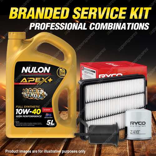 Ryco Oil Air Fuel Filter 5L APX10W40 Service Kit for Landcruiser Prado RZJ120R