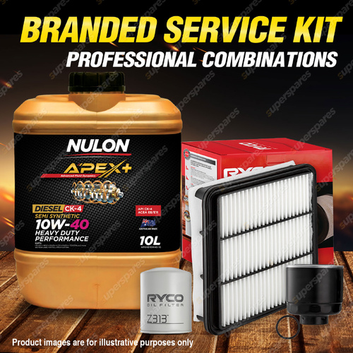 Ryco Oil Air Fuel Filter 10L APXHD10W40 Eng Oil for Mitsubishi Challenger PB PC