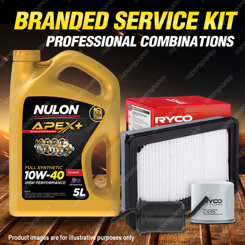 Ryco Oil Air Fuel Filter 5L APX10W40 Oil Service Kit for Mazda E1800 FWD 1.8L