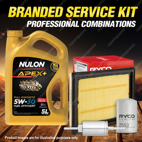 Ryco Oil Air Fuel Filter 5L APX5W30A5 Oil Service Kit for Ford Fiesta WQ 1.6L