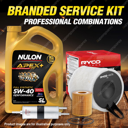 Ryco Oil Air Fuel Filter 5L APX5W40 Service Kit for BMW 120i E82 E87 E88 2.0L