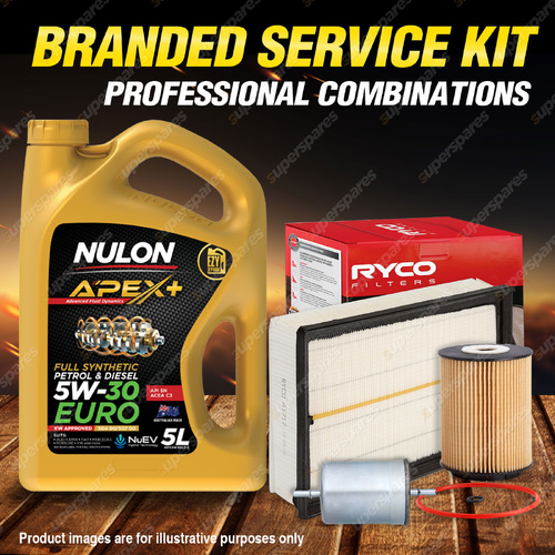 Ryco Oil Air Fuel Filter 5L APX5W30C3 Engine Oil for VW Transporter T5 Petrol V6