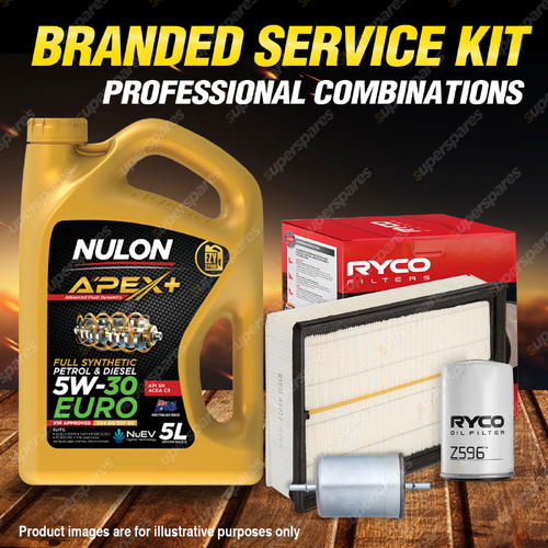 Ryco Oil Air Fuel Filter 5L APX5W30C3 Engine Oil for VW Transporter T5 4Cyl Ptrl