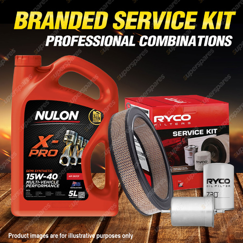 Ryco Oil Air Fuel Filter 5L XPR15W40 Service Kit for Holden Commodore VL 5.0 V8