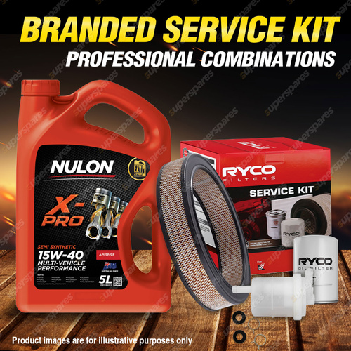 Ryco Oil Air Fuel Filter 5L XPR15W40 Service Kit for Holden Commodore VB VH VK