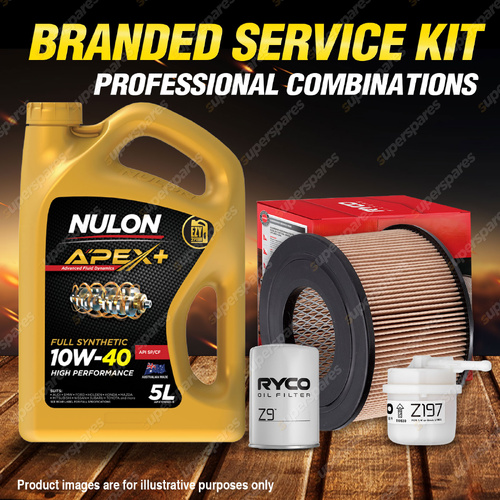 Ryco Oil Air Fuel Filter 5L APX10W40 Service Kit for Toyota Toyoace RY16 RY31