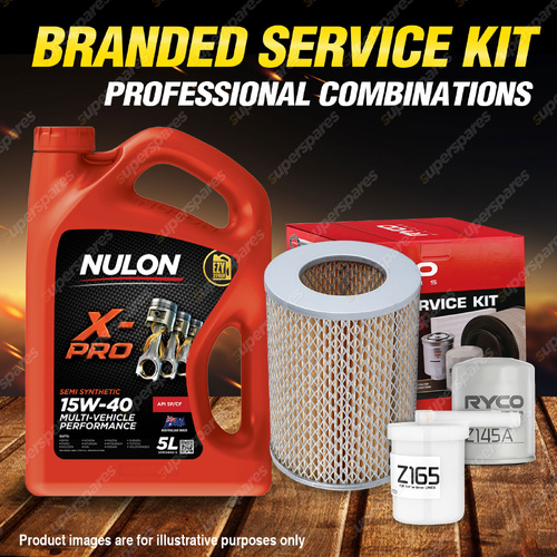 Ryco Oil Air Fuel Filter 5L XPR15W40 Oil Service Kit for Nissan Urvan E23 2.0L