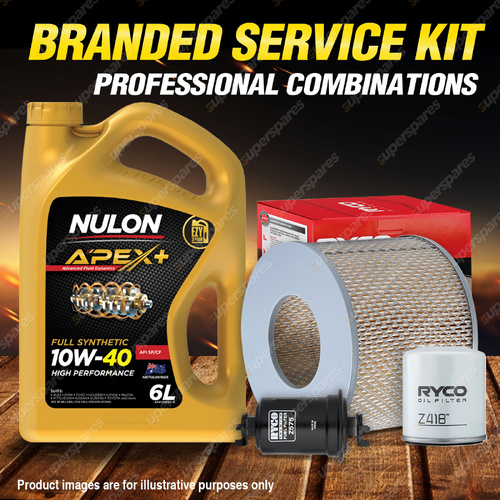 Ryco Oil Air Fuel Filter 6L APX10W40 Service Kit for Landcruiser Prado RZJ95R