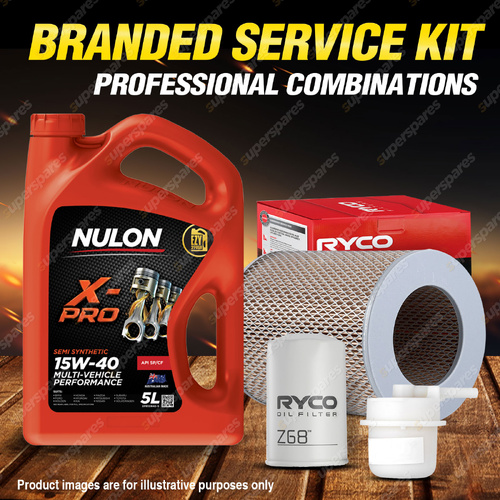 Ryco Oil Air Fuel Filter 5L XPR15W40 Service Kit for Toyota Hilux YN 55 57 65 67