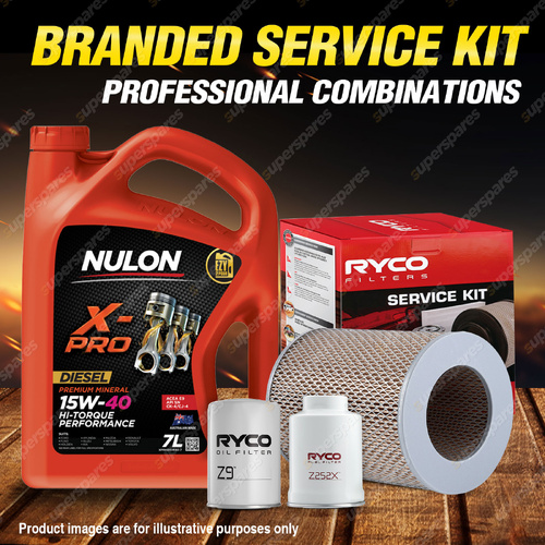 Ryco Oil Air Fuel Filter 7L XPRHD15W40 Service Kit for Toyota Hilux LN56 65 LN85