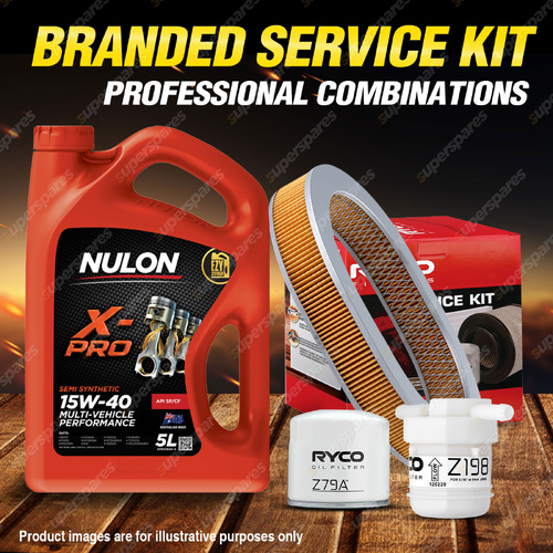 Ryco Oil Air Fuel Filter 5L XPR15W40 Eng Oil Service Kit for Ford Laser KB KC KE