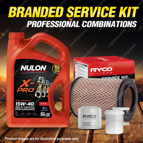 Ryco Oil Air Fuel Filter 5L XPR15W40 Oil Service Kit for Suzuki Stockman 1.0L