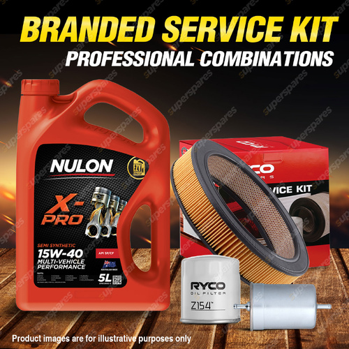 Ryco Oil Air Fuel Filter 5L XPR15W40 Oil Service Kit for Holden Astra LD 1.6L